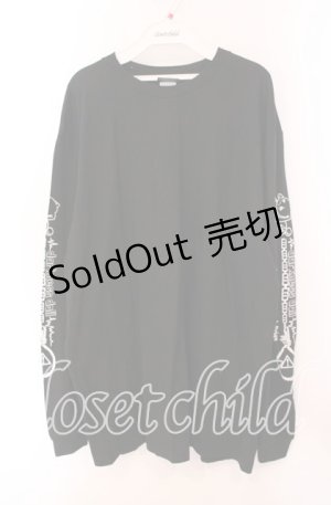 画像: NieR Clothing / プリントカットソー XL ブラック O-25-09-20-040-PU-TO-IG-OS