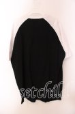 画像2: NieR Clothing / ラグラン袖カットソー XL ブラック×ホワイト キャッチャー柄 O-25-09-20-041-PU-TO-IG-ZT038 (2)