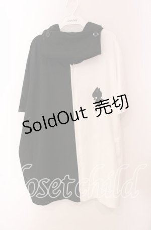 画像: NieR Clothing / LONG LENGTH TWO-TONE ZIP OUTER【WING】 パーカー  ブラック×ホワイト O-25-09-20-043-PU-TO-IG-OS