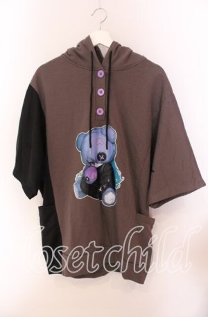 画像: NieR Clothing / TWO-TONE DOLMAN袖PULLOVER【YANDERE TEDDY】  チャコール×ブラック O-25-09-20-044-PU-TO-IG-OS