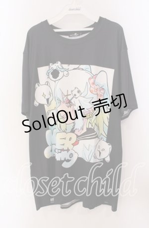 画像: 【SALE】NieR CLOTHING / 擬人化Tシャツ F ブラック×ホワイト O-25-09-20-047-PU-TS-IG-ZT259