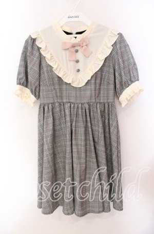 画像: DearMyLove / グレンチェックリトルドールワンピース M グレー O-25-09-20-049-EL-OP-OW-ZT092