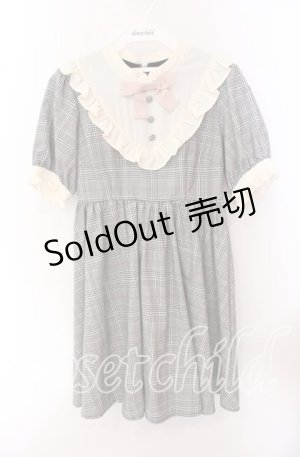 画像: 【SALE】DearMyLove / グレンチェックリトルドールワンピース M グレー O-25-09-20-049-EL-OP-OW-ZT092