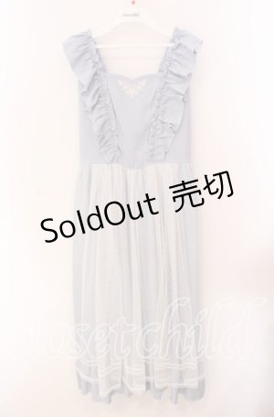 画像: 【SALE】axes femme POETIQUE / トランプ刺繍エプロン風ワンピース M サックス O-25-09-20-053-AX-OP-OW-ZT066