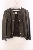 画像1: INGEBORG / パールボタン使いレザージャケット  チャコールグレー O-25-09-20-065-LO-JA-OW-ZI (1)