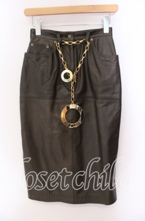 画像: INGEBORG / 金具使いレザースカート M チャコールグレー O-25-09-20-066-LO-SK-OW-ZI