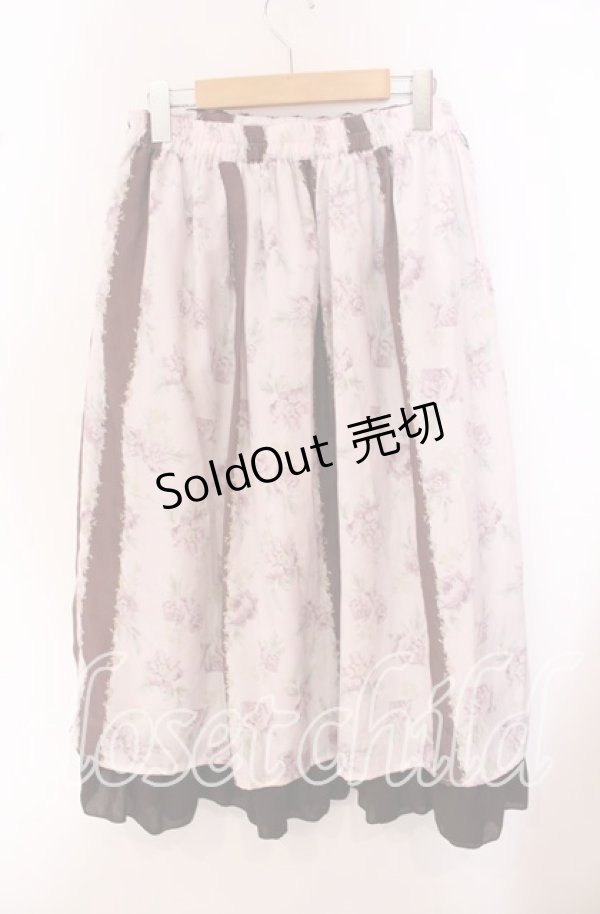 画像3: axes femme / フラワーストライプスカート M ピンク O-25-09-20-070-AX-SK-OW-ZT372 (3)