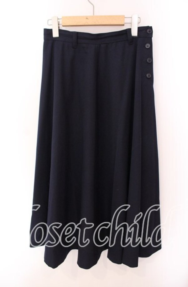 画像1: INGEBORG / フレアスカート  ネイビー O-25-09-20-072-LO-SK-OW-ZI (1)