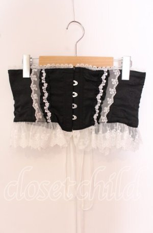 画像: ATELIER PIERROT / Frill Short Corset 2 ブラック×ホワイト O-25-09-20-078-EL-TO-OW-OS