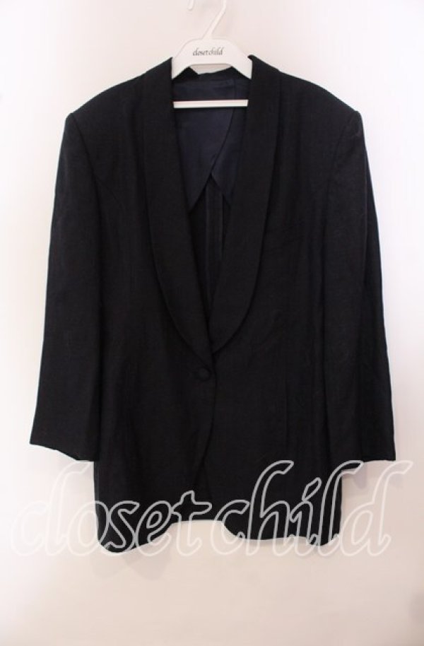 画像1: INGEBORG / リネンジャケット  ネイビー O-25-09-20-082-LO-JA-OW-ZI (1)