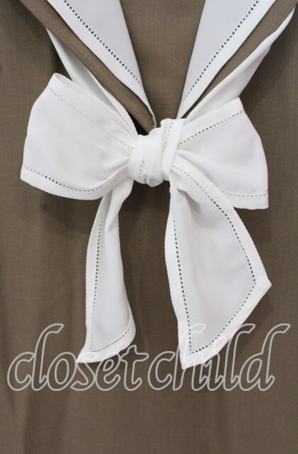 画像2: INGEBORG / セーラー半袖ワンピース  ベージュ O-25-09-20-091-LO-OP-OW-ZT119 (2)