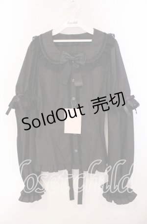 画像: metamorphose / 【プラスサイズ】袖取り外し丸襟ブラウス 2 クロ O-25-09-20-094-ME-BL-OW-OS