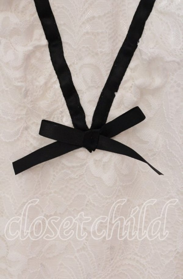 画像2: Ank Rouge / Vリボン配色レースプルオーバー M シロ O-25-09-20-096-CA-TO-OW-ZT162 (2)