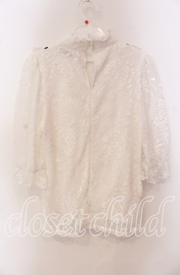 画像3: Ank Rouge / Vリボン配色レースプルオーバー M シロ O-25-09-20-096-CA-TO-OW-ZT162 (3)