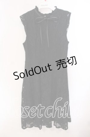 画像: 【SALE】An MILLE / 総レースノースリワンピース M クロ O-25-09-20-098-EL-OP-OW-ZT207