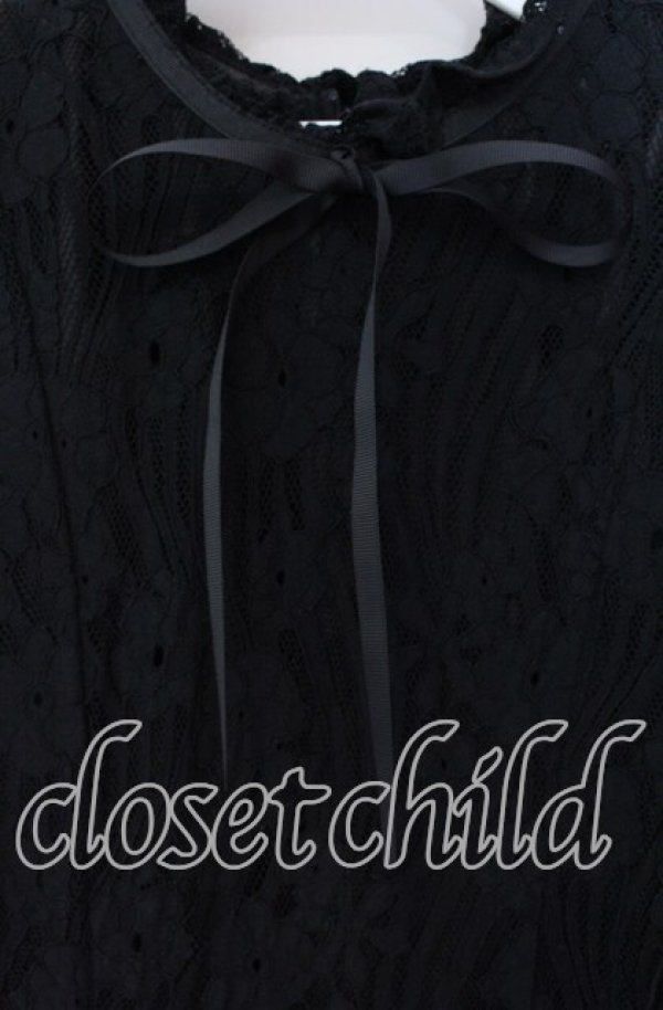 画像2: An MILLE / 総レースノースリワンピース M クロ O-25-09-20-098-EL-OP-OW-ZT207 (2)