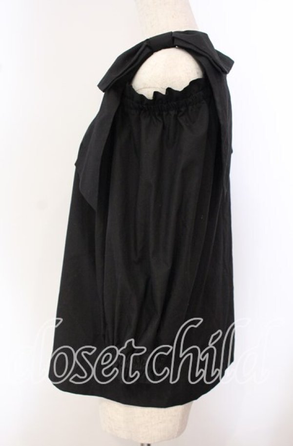 画像2: an another angelus / ビッグリボンオフショルブラウス F クロ O-25-09-20-099-CA-BL-OW-ZT360 (2)