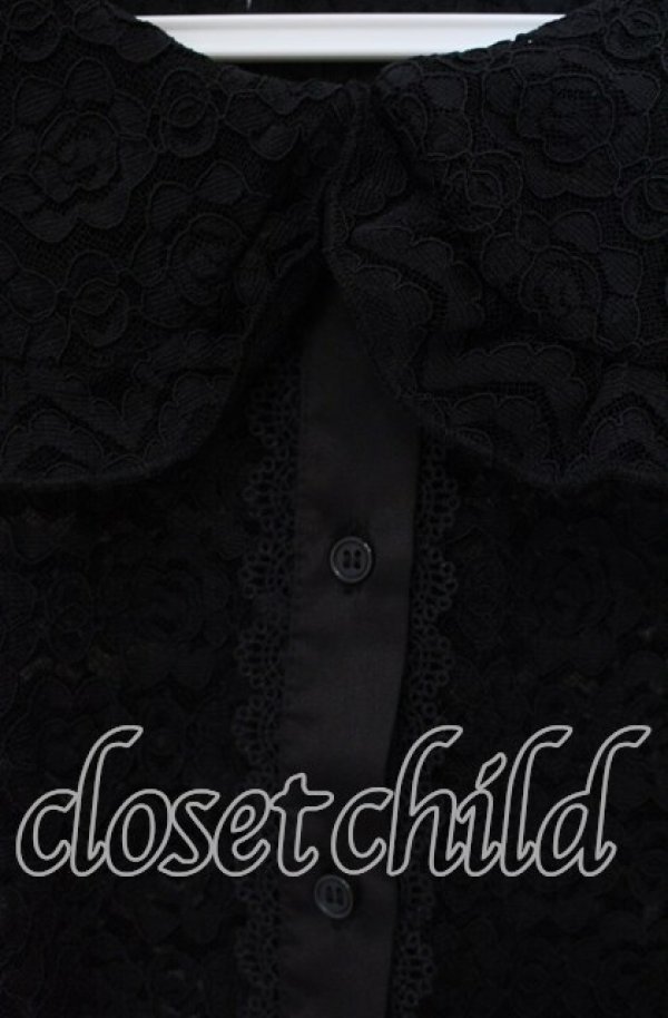 画像2: m petit by misako / AOKレースブラウス M クロ O-25-09-20-112-LO-BL-OW-ZT361 (2)