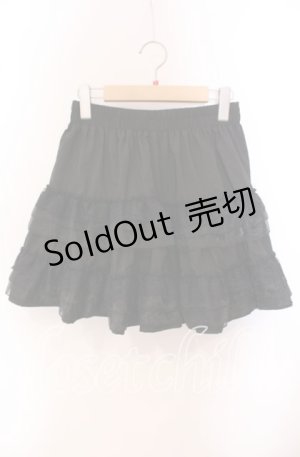 画像: DearMyLoveRose / ティアードフリルバレリーナスカート L クロ O-25-09-20-118-EL-SK-OW-OS