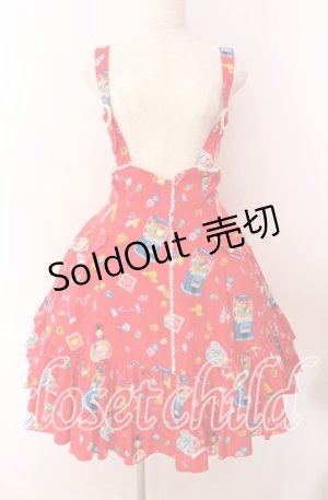 画像: metamorphose / Candy showerフリルサロペット  アカ O-25-09-20-011-ME-OP-OW-OS