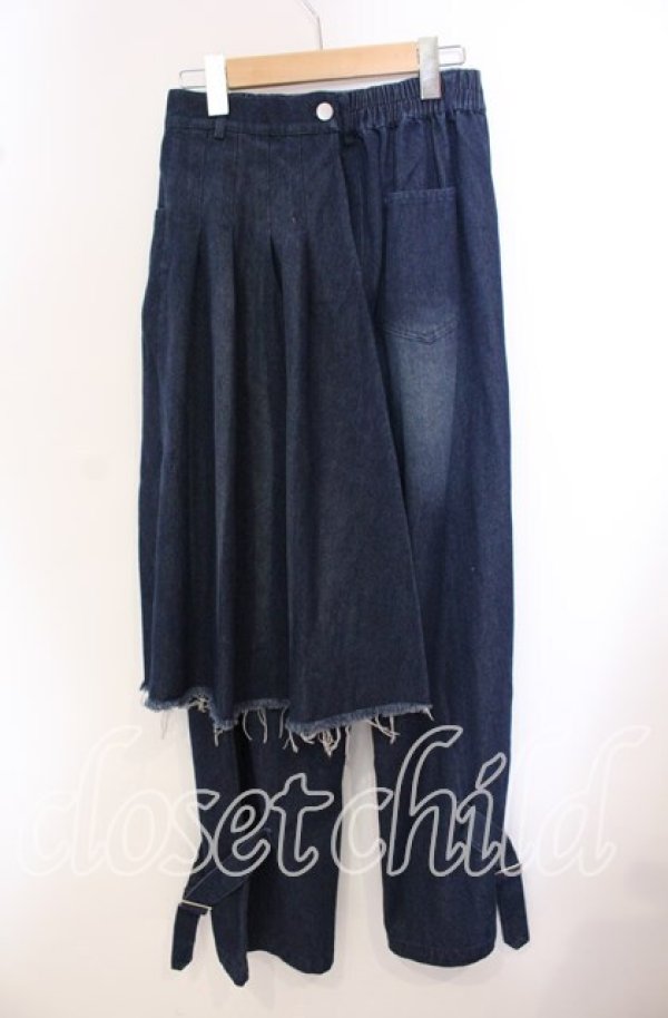画像3: NieR Clothing / 取り外し可能フラップ付きWIDE DENIM PANTS パンツ  インディゴ O-25-09-20-125-PU-PA-IG-ZT094 (3)