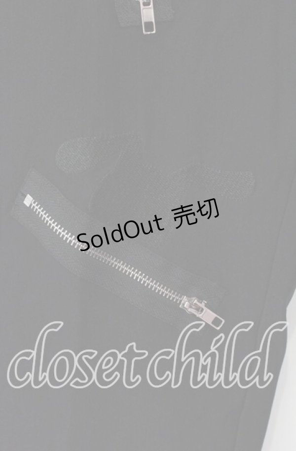 画像2: NieR Clothing / 高品質SIDE BRAID×4FAKE ZIP STYLISH PANTS パンツ  ブラック O-25-09-20-127-PU-PA-IG-ZT239 (2)