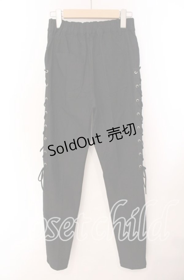 画像3: NieR Clothing / 高品質SIDE BRAID×4FAKE ZIP STYLISH PANTS パンツ  ブラック O-25-09-20-127-PU-PA-IG-ZT239 (3)