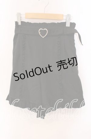 画像: Amavel / ハートバックル付きフリルショーパン F クロ O-25-09-20-128-CA-PA-OW-OS
