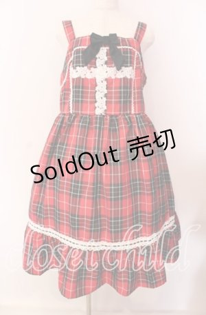画像: Eri Aino's collaboration / アカCHKリボンレースジャンパースカート 3L アカ O-25-09-20-013-LO-OP-OW-OS