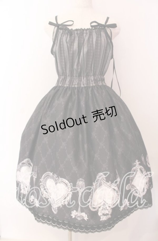 画像1: Enchantlic Enchantilly / トランプティータイムジャンパースカート  クロ O-25-09-20-014-LO-OP-OW-OS (1)