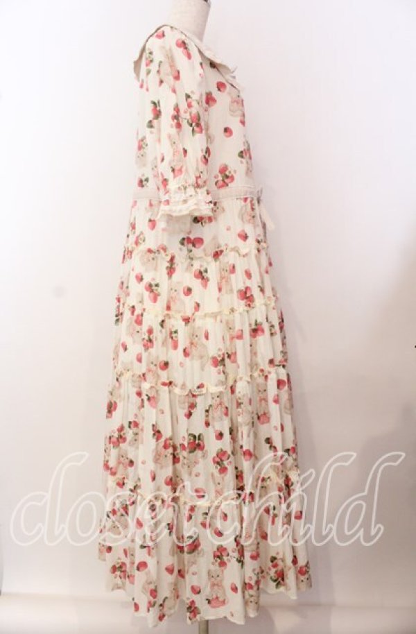 画像4: alcali / alcali × misako aoki/サイベリアンストロベリーワンピース  アイボリー O-25-09-20-019-LO-OP-OW-OS (4)