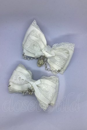 画像: Princess Melody / クラウン×ハートレースりぼんクリップ  シロ O-25-09-21-013-EL-AC-IG-OS