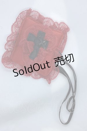 画像: MARBLE / 十字架付きリバーシブルアイパッチ（眼帯）  赤×黒サテン×黒十字架 O-25-09-21-007-GO-ZA-IG-OS