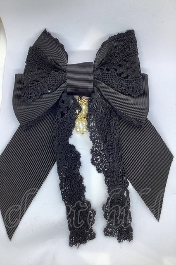 画像1: BABY,THE STARS SHINE BRIGHT / レーシィマスク留めバレッタ  クロ O-25-09-21-008-BA-AC-IG-ZT488-F005 (1)