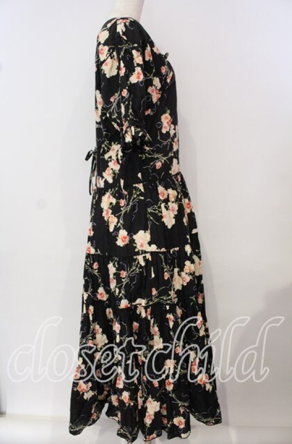 画像3: PINK HOUSE / フラワーティアードワンピース  クロ O-25-09-22-021-LO-OP-IG-OS (3)