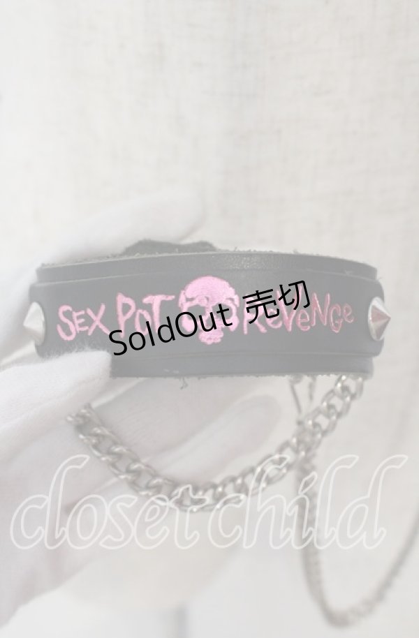 画像3: SEX POT ReVeNGe / ロゴプリントコネクトチョーカー&リスト  ブラック×ピンク O-25-09-22-025-SP-AC-IG-OS (3)