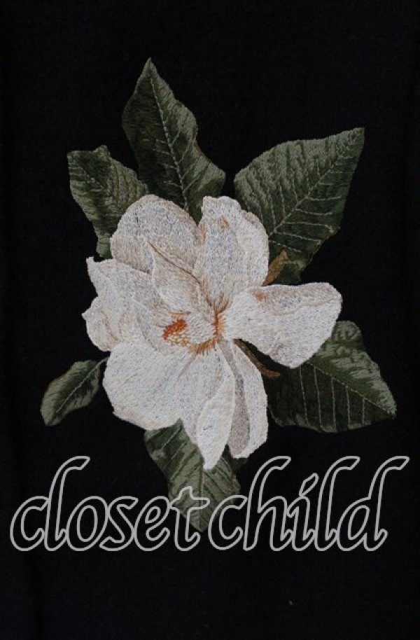 画像2: KANEKO ISAO / 花刺繍ノーカラージャケット  クロ O-25-09-22-031-EL-JA-OW-ZT054 (2)