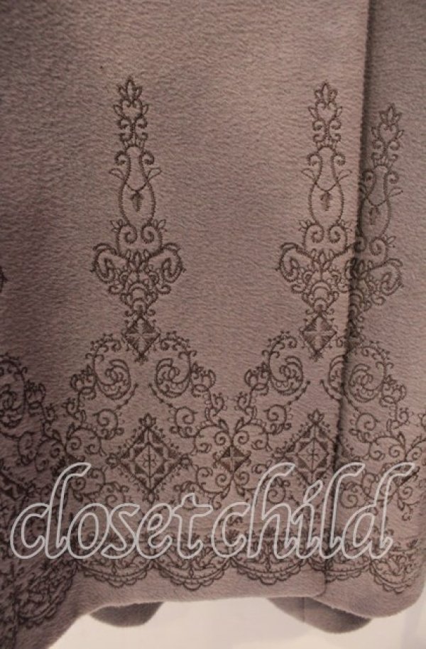 画像2: axes femme / バラ刺繍フード付コート L グレー O-25-09-22-035-AX-CO-OW-ZT-C016 (2)