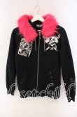 画像1: SEX POT ReVeNGe / 裏起毛ファーフードパーカー M ブラック×ピンク O-25-09-22-036-SP-TO-IG-OS (1)