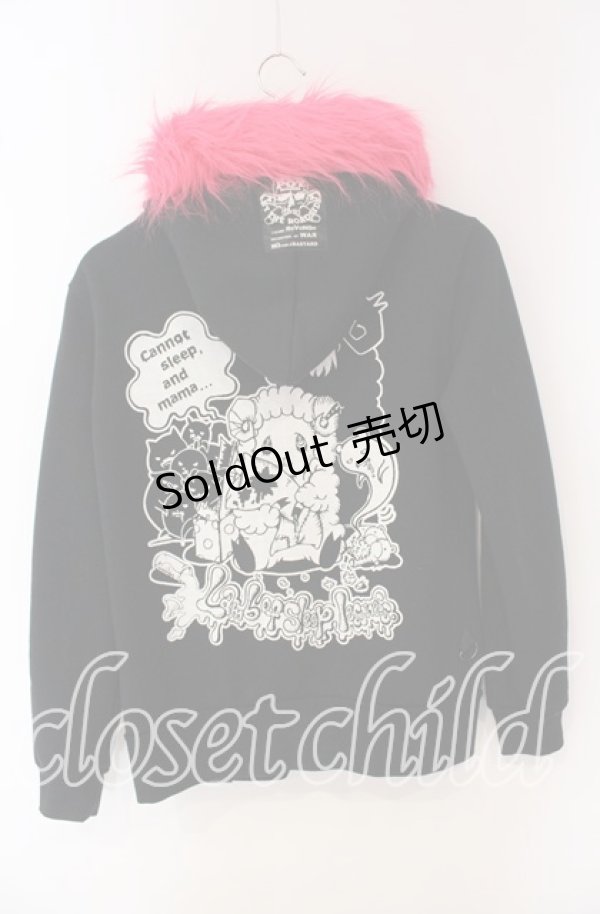 画像5: SEX POT ReVeNGe / 裏起毛ファーフードパーカー M ブラック×ピンク O-25-09-22-036-SP-TO-IG-OS (5)