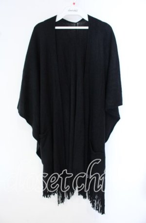 画像: NieR Clothing / 2WAYポケット付きケープ風ニットカーディガン【BLACK】  ブラック O-25-09-22-045-PU-TO-IG-OS