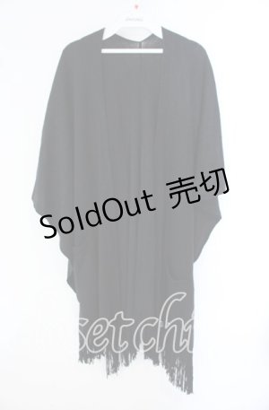 画像: NieR Clothing / 2WAYポケット付きケープ風ニットカーディガン【BLACK】  ブラック O-25-09-22-045-PU-TO-IG-ZT320