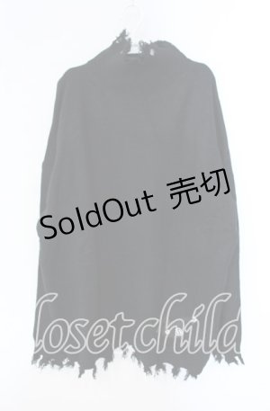 画像: NieR Clothing / ハイネックDAMAGE UNISEX KNIT ニット  ブラック O-25-09-22-046-PU-TO-IG-OS