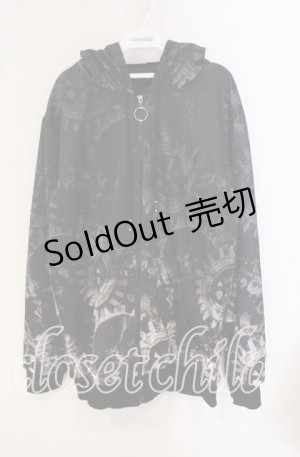 画像: NieR Clothing / 内側ふわもこ　ZIP OUTER アウター  歯車柄 O-25-09-22-047-PU-TO-IG-OS