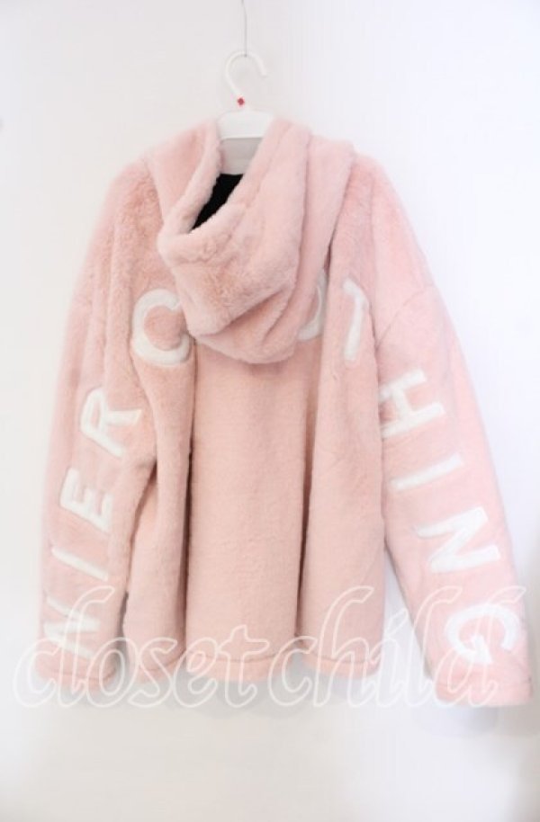 画像2: NieR Clothing / 超ふわもこBACK LOGO ZIP OUTER【PINK】アウター  ピンク O-25-09-22-049-PU-CO-IG-ZT-C046 (2)