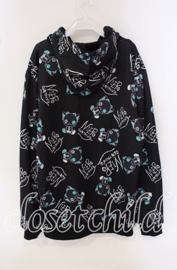 画像2: NieR Clothing / 超ふわもこBACK LOGO TWO-TONE ZIP OUTER【シエルカラー】 アウター  グリーン×ブラック O-25-09-22-050-PU-CO-IG-ZT318 (2)