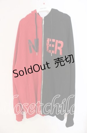画像: NieR Clothing / two-tone ZIP PARKA【RED WING】 パーカー  レッド×ブラック O-25-09-22-051-PU-TO-IG-ZT319