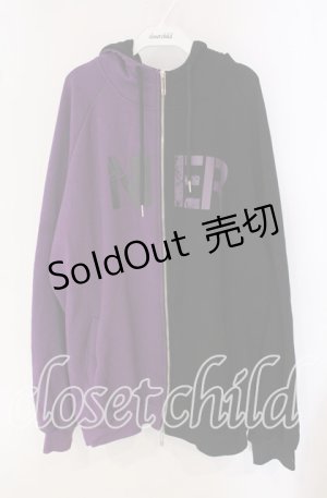 画像: NieR Clothing / TWO-TONE ZIP PARKA【DEVIL WING】 パーカー  パープル×ブラック O-25-09-22-052-PU-TO-IG-OS