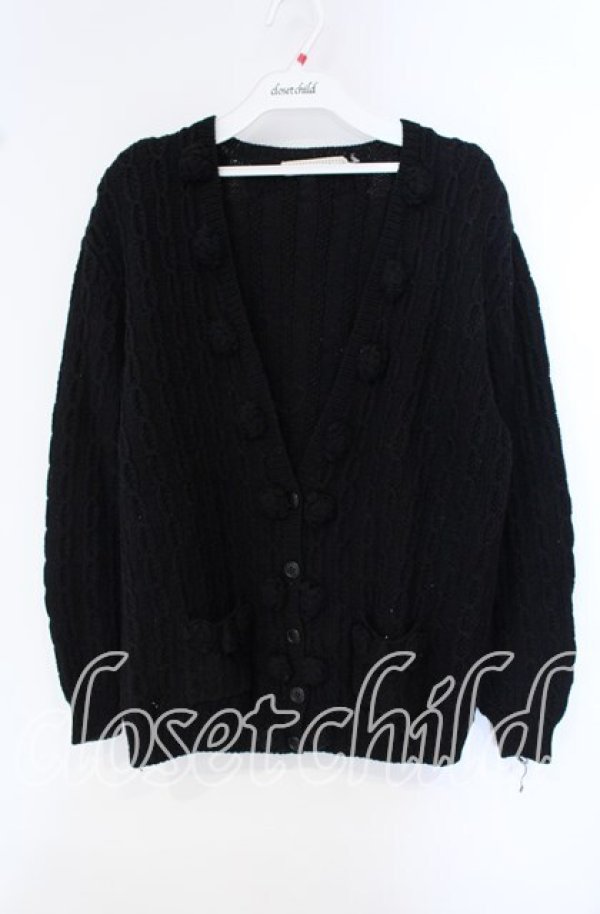 画像1: KANEKO ISAO / ローズモチーフカーディガン  クロ O-25-09-22-055-EL-TO-OW-OS (1)