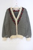 画像1: ATSUKI ONISHI / 格子柄ニットカーディガン  クロ×アイボリー O-25-09-22-056-LO-TO-OW-OS (1)